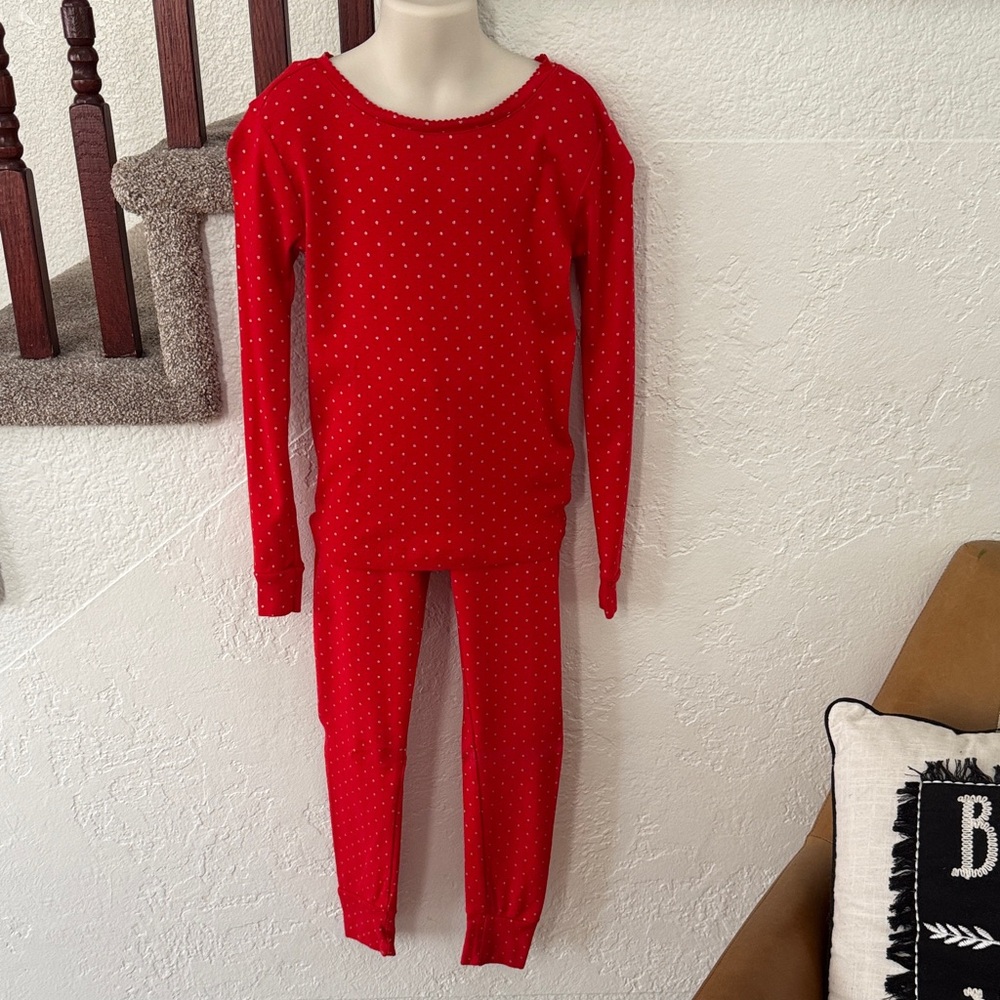 GAP Girls Red Polka Dot Pajamas Size 8 100% Cotton EUC